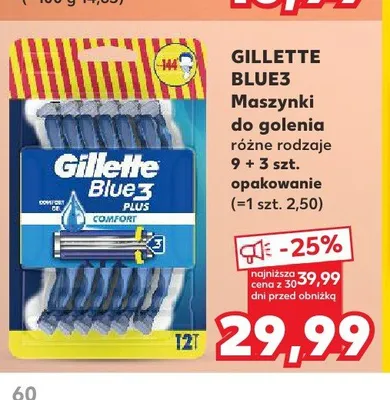 Maszynki do golenia Gillette Blue3 12-pak promocja w Kaufland