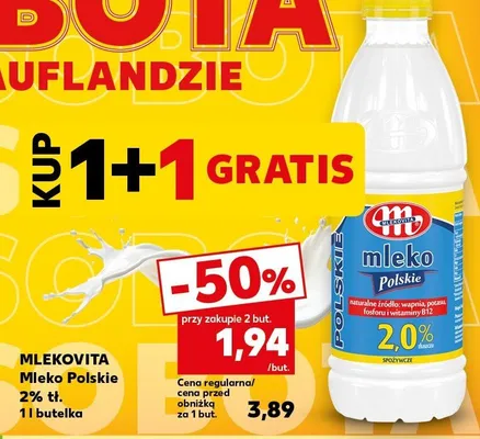 Mleko Polskie 2% tł. promocja w Kaufland