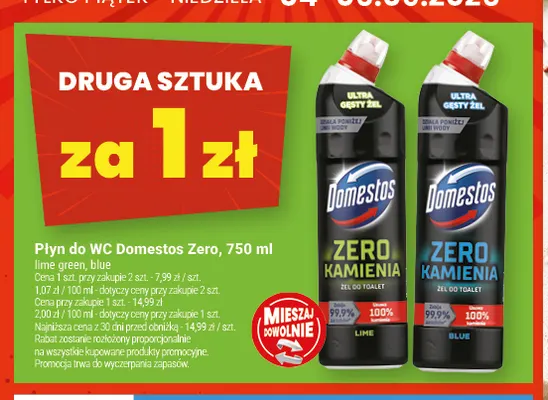 Płyn do WC Domestos Zero blue promocja w Twój Market