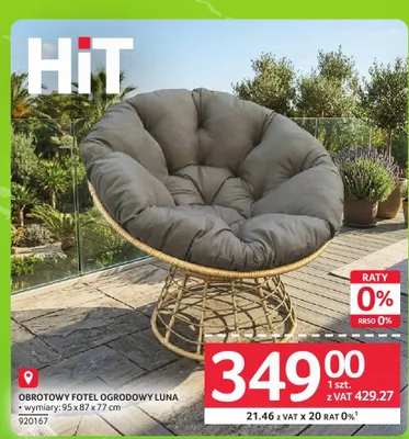 Obrotowy fotel ogrodowy Luna promocja w Selgros
