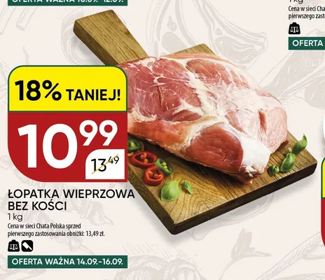 Łopatka wieprzowa bez kości promocja w Chata Polska