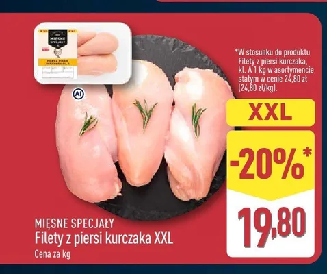 Filety z piersi kurczaka XXL Mięsne Specjały promocja w Aldi