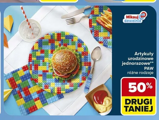 Artykuły urodzinowe jednorazowe PAW promocja w Carrefour
