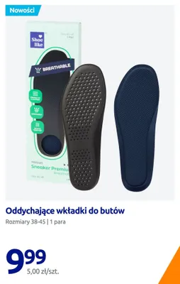 Wkładki do butów oddychające Shoe like Sneaker Premium promocja w Action