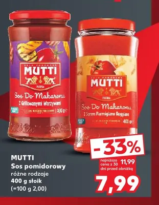 Sos pomidorowy z grillowanymi warzywami Mutti promocja w Kaufland