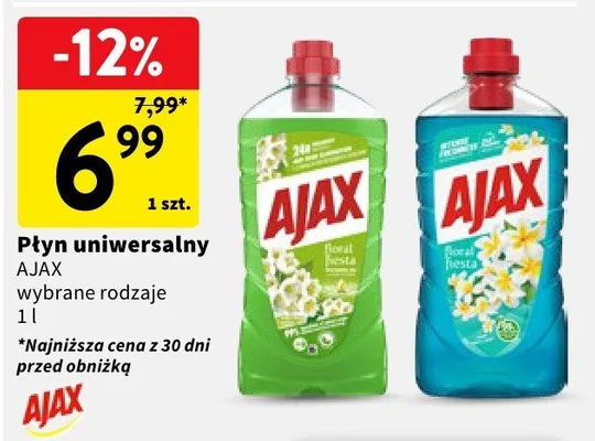 Płyn uniwersalny Ajax promocja w Intermarche