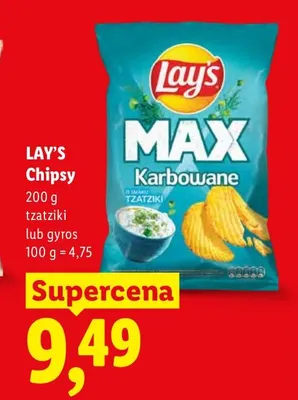 Chipsy Lay's MAX Karbowane tzatziki promocja w Lidl