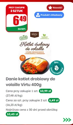 Danie kotlet drobiowy de volaille Virtu promocja w Dino
