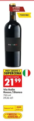 Wino wytrawne białe Via Italia Bianco promocja w Biedronka