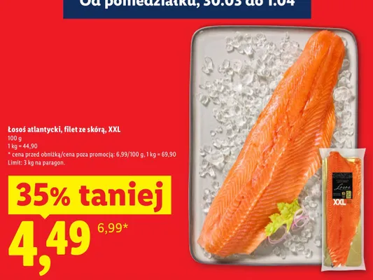 Filet ze skórą łosoś atlantycki XXL promocja w Lidl