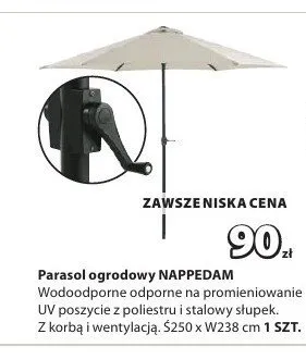 Parasol ogrodowy Nappedam promocja w Jysk
