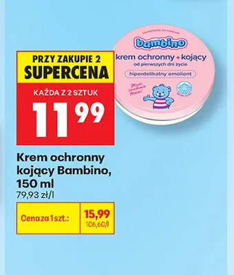 Krem ochronny kojący Bambino promocja w Biedronka