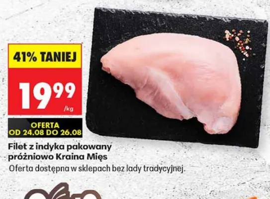 Filet z indyka pakowany próżniowo Kraina Mięs promocja w Biedronka