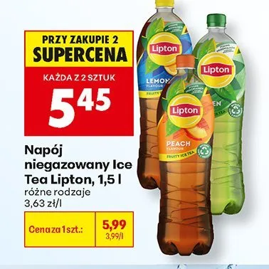 Napój niegazowany Ice Tea Lipton Lemon promocja w Biedronka