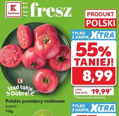 Pomidory malinowe polskie luzem promocja w Kaufland