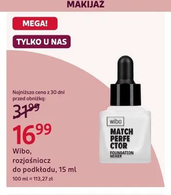 Rozjaśniacz do podkładu Wibo Match Perfektor promocja w Rossmann