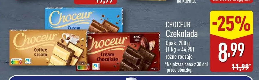 Czekolada Choceur promocja w Aldi