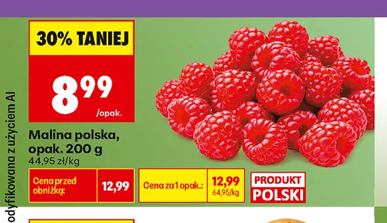 Maliny polskie promocja w Biedronka