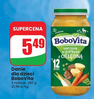 Danie dla dzieci BoboVita warzywa w potrawce z cielęciną promocja w Dino