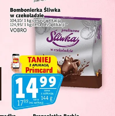 Bombonierka Śliwka w czekoladzie Vobro promocja w Prim Market