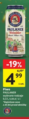 Piwo Paulaner promocja w Intermarche