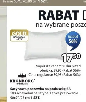 Satynowa poszewka na poduszkę EA 50x70/75cm promocja w Jysk
