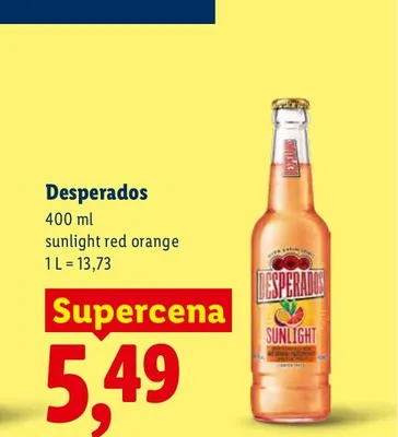Piwo Desperados Sunlight Red Orange promocja w Lidl