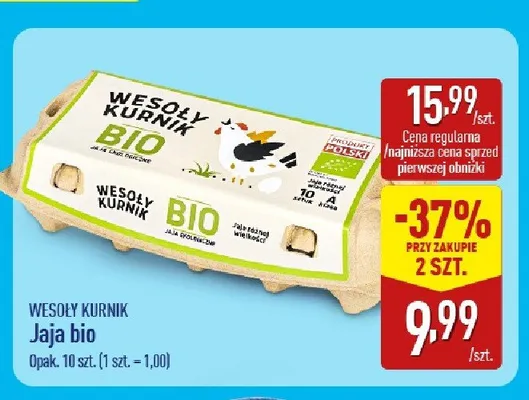 Jaja bio Wesoły Kurnik promocja w Aldi
