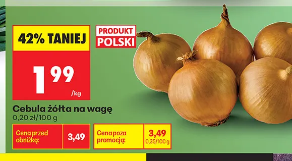 Cebula żółta polska na wagę promocja w Biedronka