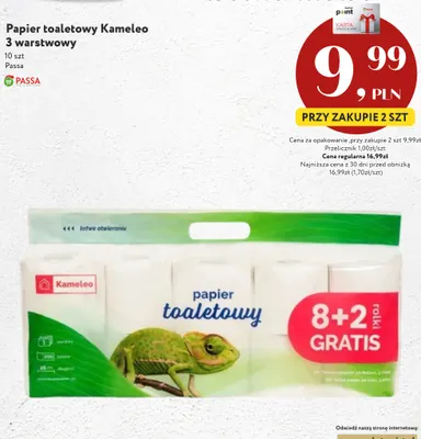 Papier toaletowy 3-warstwowy Kameleo 10-pak promocja w Market Point