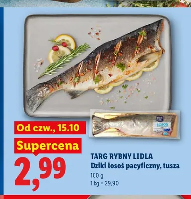 Dziki łosoś pacyficzny tusza Targ Rybny Lidla promocja w Lidl