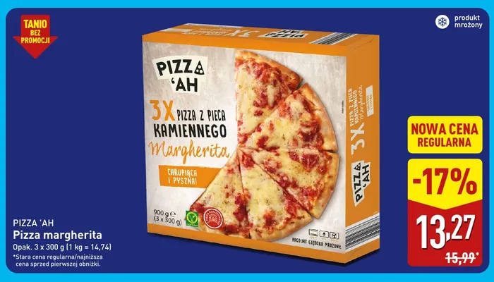Pizza margherita Pizza 'Ah 3-pak promocja w Aldi