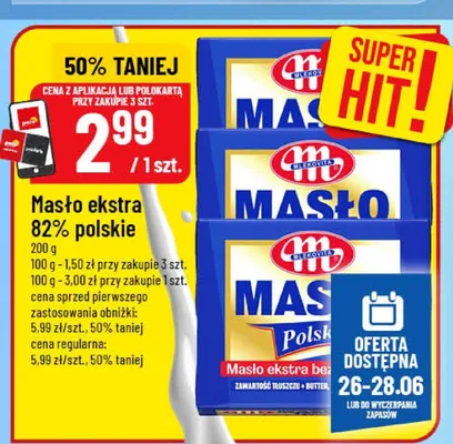 Masło ekstra 82% Polskie Mlekovita promocja w POLOmarket