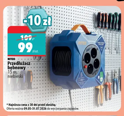 Przedłużacz bębnowy NITEO 15 m promocja w Biedronka Home
