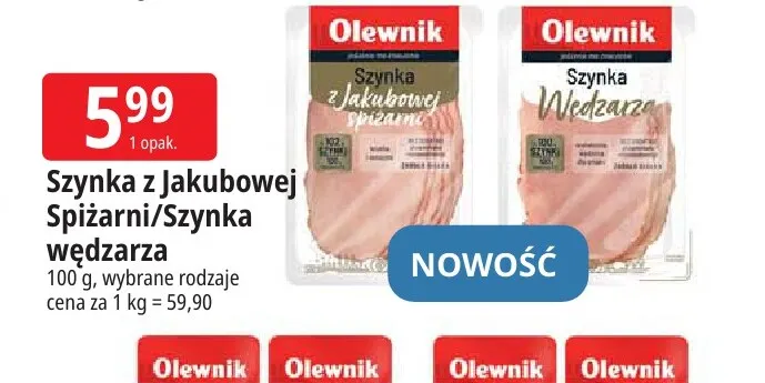 Szynka z Jakubowej Spiżarni Olewnik promocja w Leclerc
