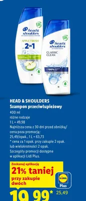Szampon przeciwłupieżowy Head & Shoulders Apple Fresh promocja w Lidl