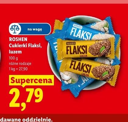 Cukierki Flaksi luzem Roshen promocja w Lidl