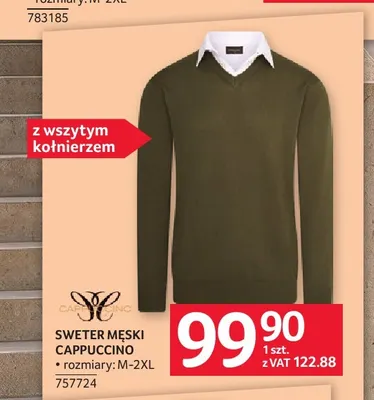Sweter męski z wszytym kołnierzem Cappuccino promocja w Selgros