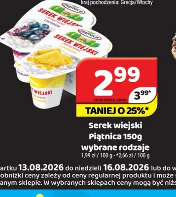 Serek wiejski Piątnica promocja w Delfin