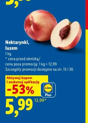 Nektarynki luzem promocja w Lidl