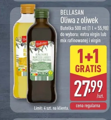 Oliwa z oliwek extra virgin Bellasan promocja w Aldi