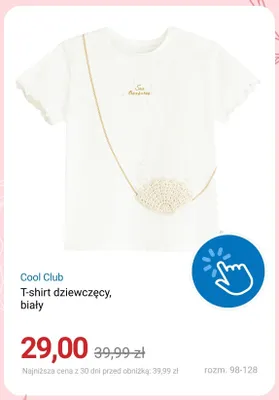 T-shirt dziewczęcy Cool Club biały promocja w Smyk