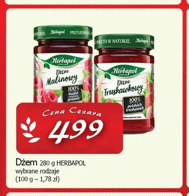 Dżem malinowy Herbapol promocja w CEZAR Delikatesy