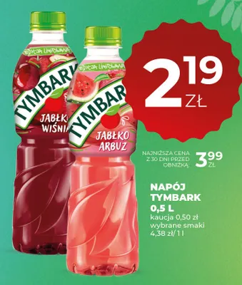 Napój Tymbark 0,5l jabłko wiśnia promocja w Duży Ben