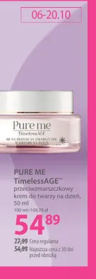 Przeciwzmarszczkowy krem do twarzy na dzień TimelessAGE Pure Me promocja w Hebe