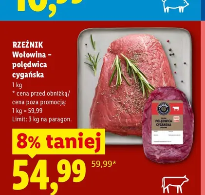 Wołowina polędwica cygańska Rzeźnik promocja w Lidl