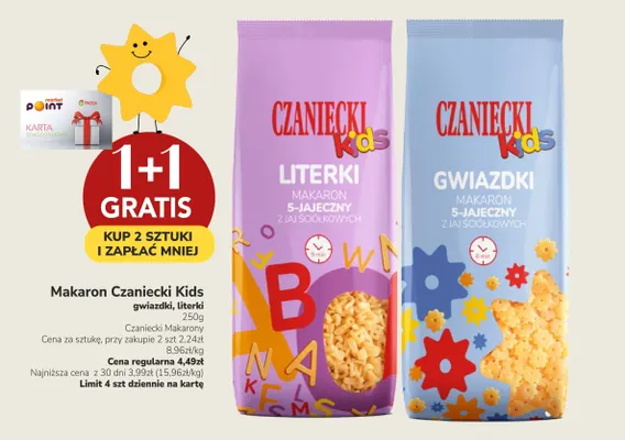 Makaron Czaniecki Kids literki promocja w Market Point
