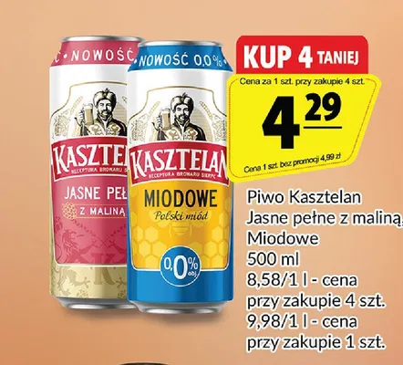 Piwo bezalkoholowe Kasztelan Miodowe promocja w Prim Market