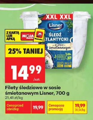 Filety śledziowe w sosie śmietanowym Lisner promocja w Biedronka
