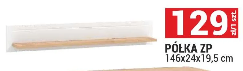 Półka ZP 146x24x19,5cm promocja w Merkury Market